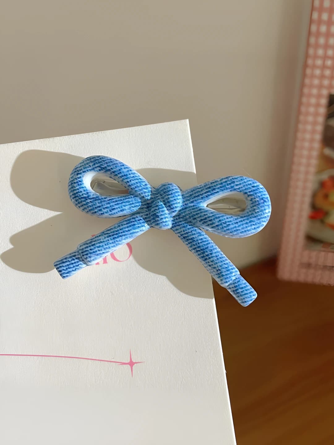 5# Bow, denim blue, 5 cm
