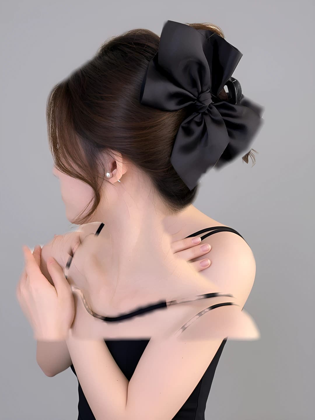 Black multi-layer bow 13 cm