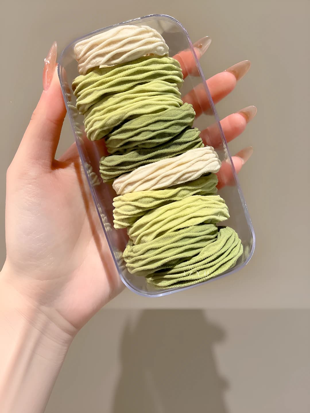 10# Mint green - mesh, 10 pcs, oval box, 4.5 cm
