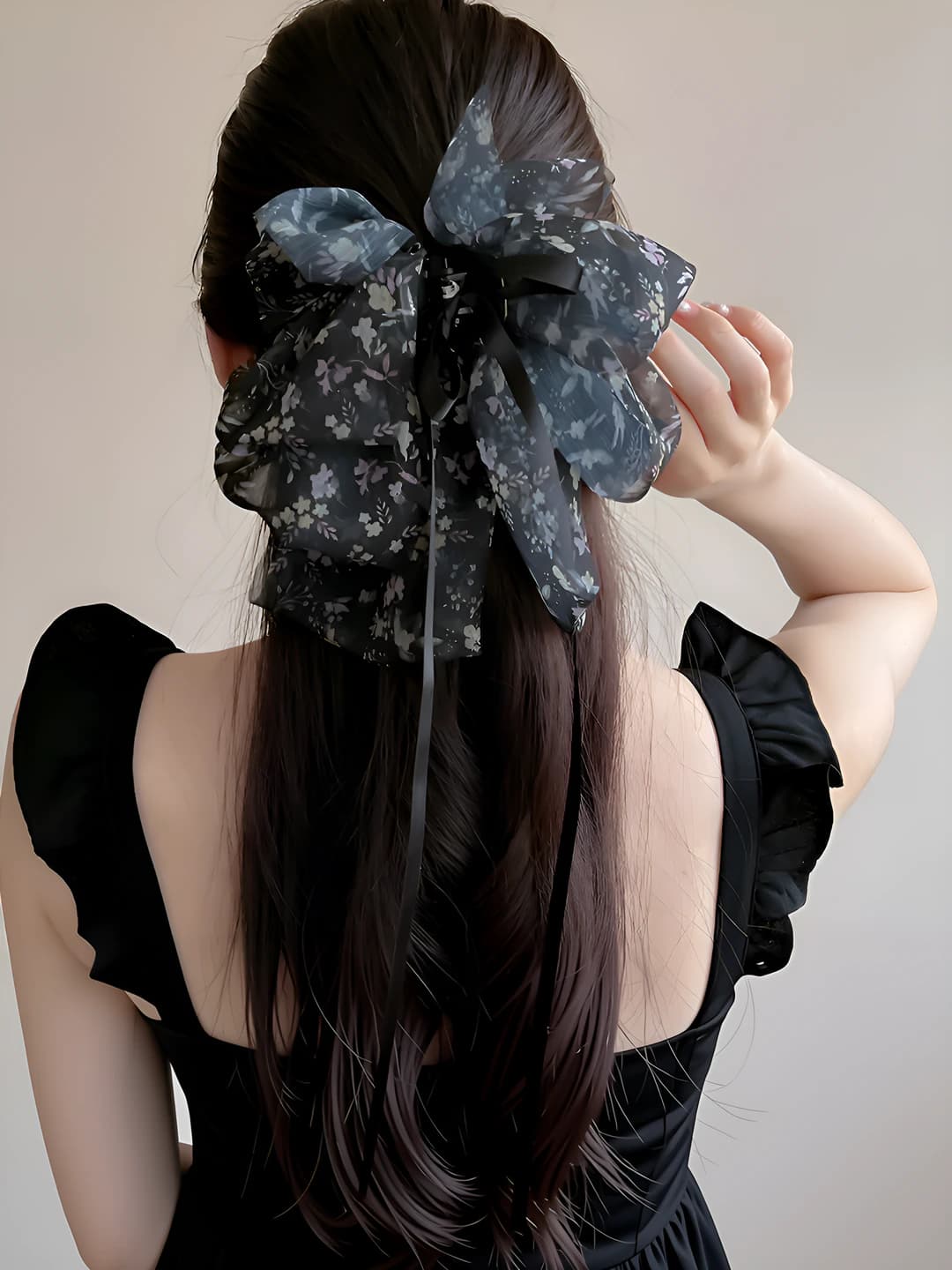 Black floral 3.8 cm