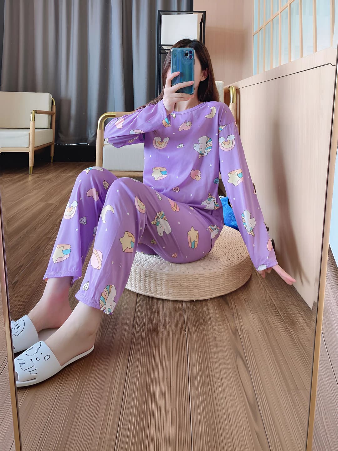 Long sleeve #Purple unicorn head