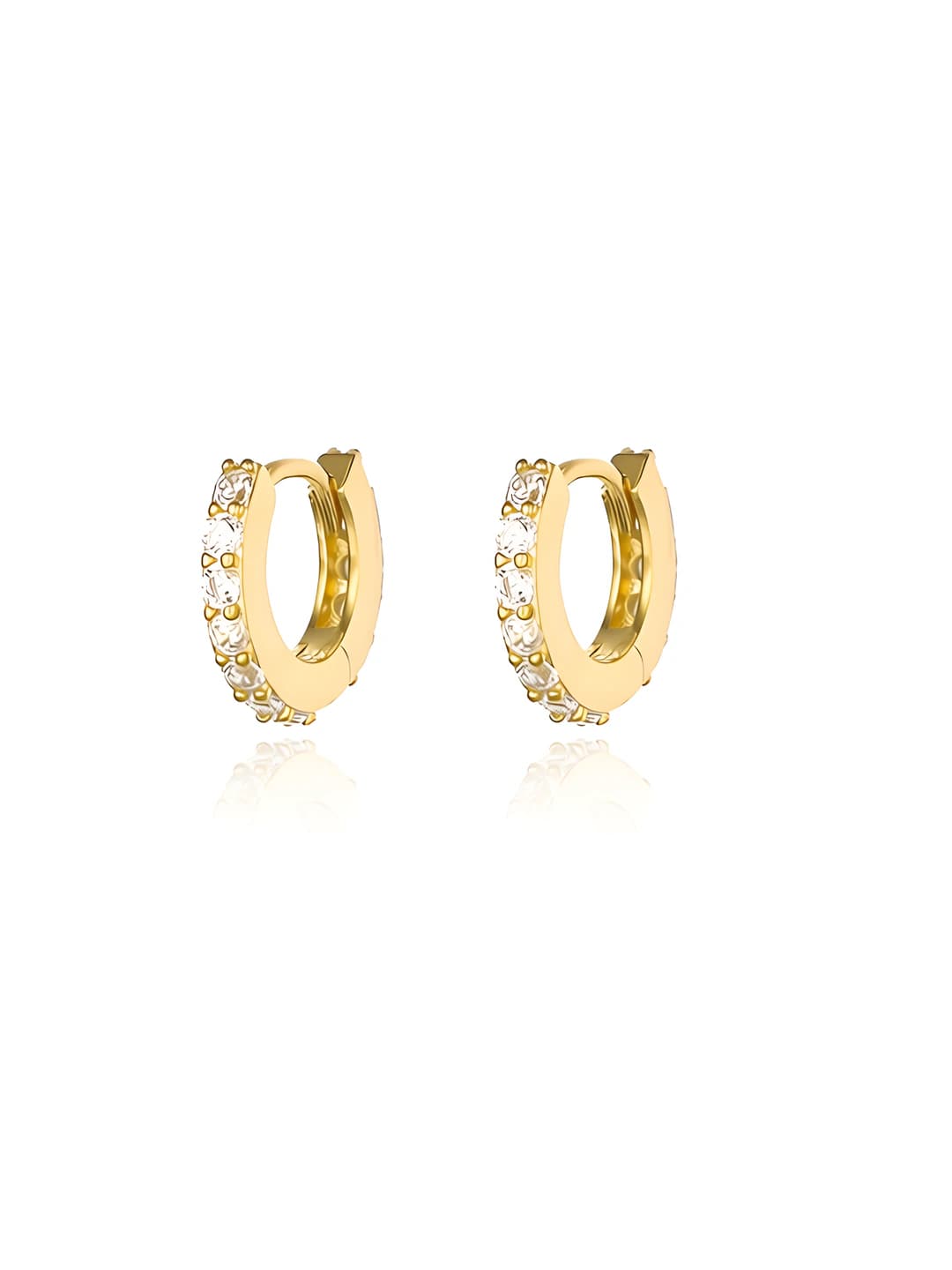 Gold 6mm hoop earrings pair
