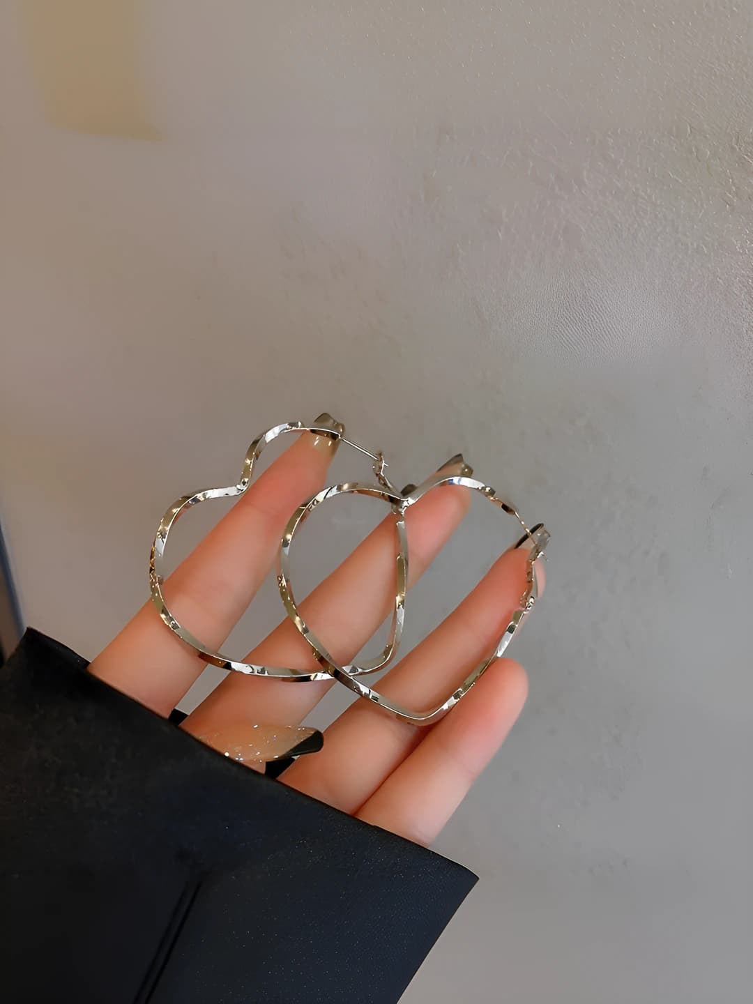 1# Open heart earrings- Silver