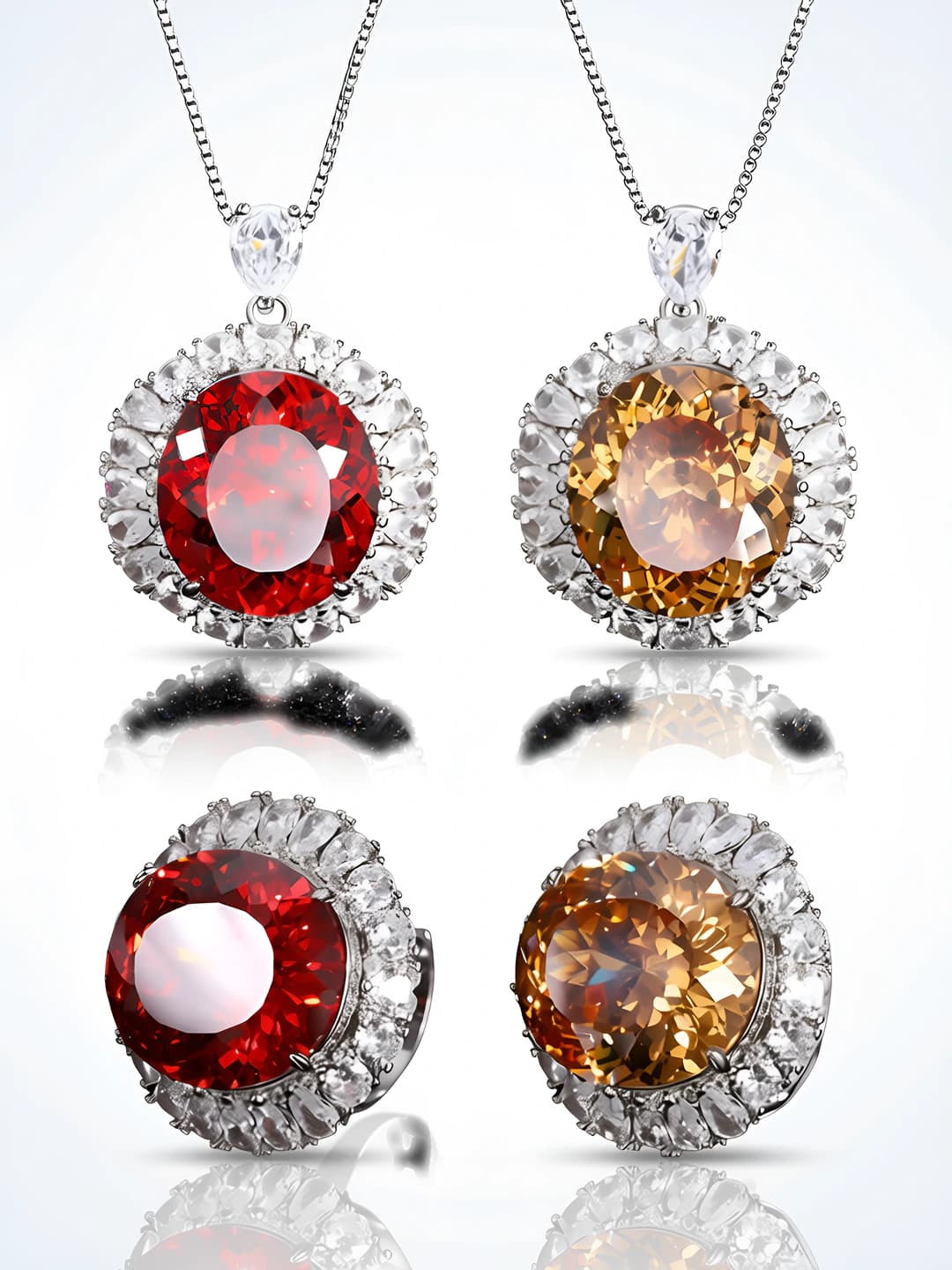 Women's 2026 zircon set with geometric pattern, gold-plated copper: earrings, necklace and bracelet