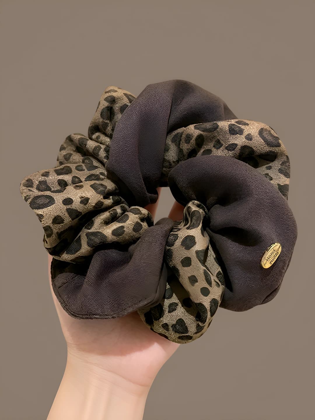 3# Leopard double scrunchie ~12 cm