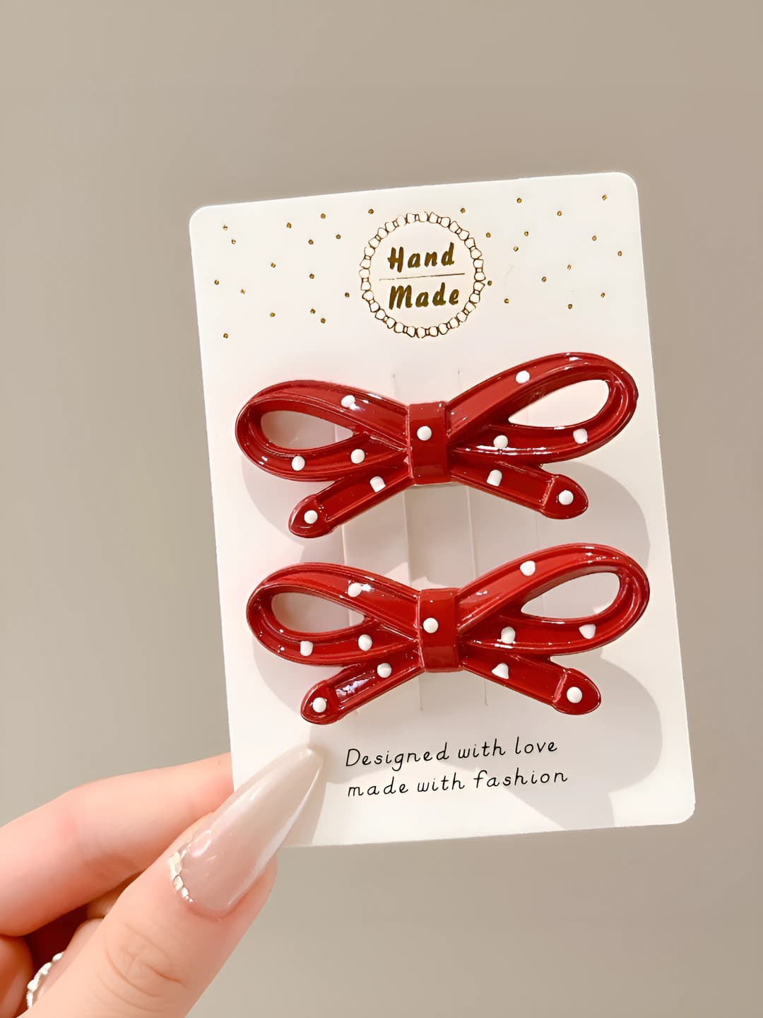 2# Open dot bow [1 pair] 6 cm
