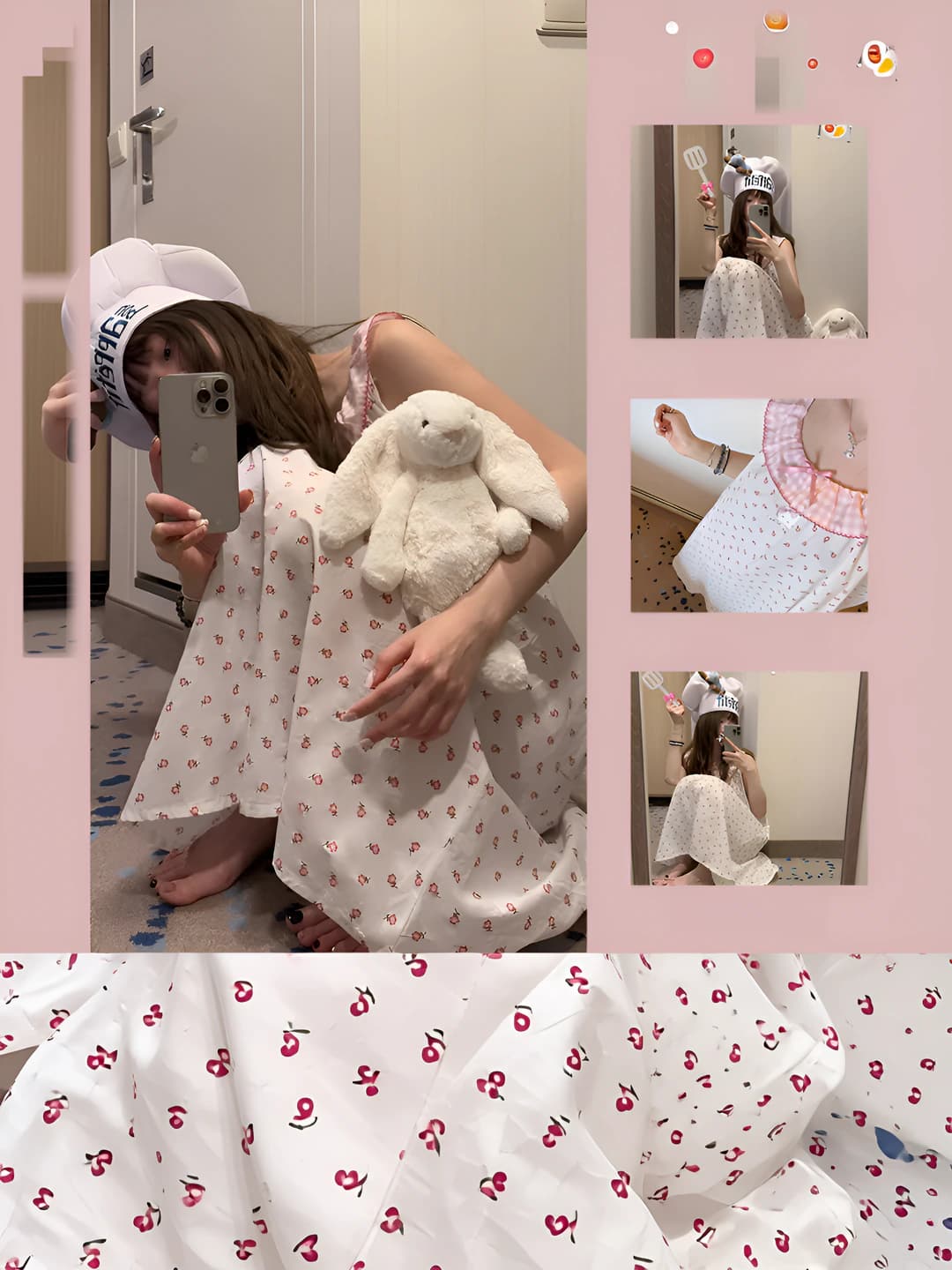 Ayollar uchun Hello Kitty naqshli yozgi yengsiz uy ko'ylagi
