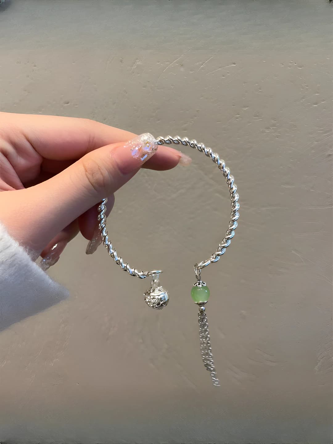 Silver bell bracelet (1 pc)