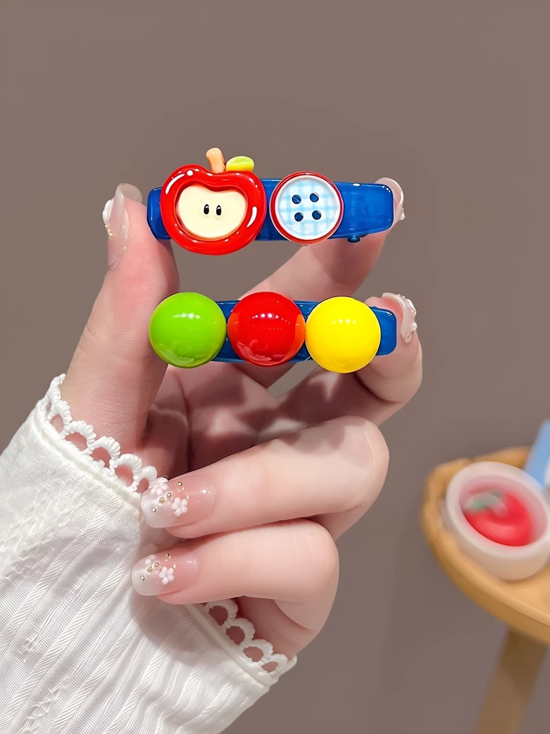 Apple bead, 1 pair, ~4.5 cm
