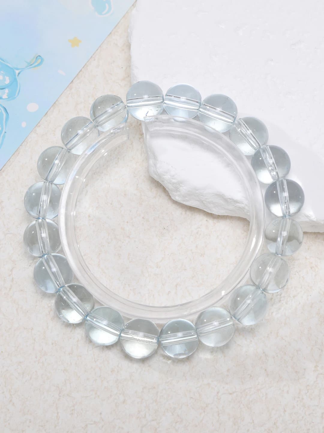 Ice-clear plain band, blue, 1mm