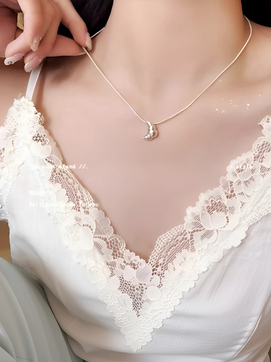Women's natural style necklace, alloy material, U-shape, 41-50 cm