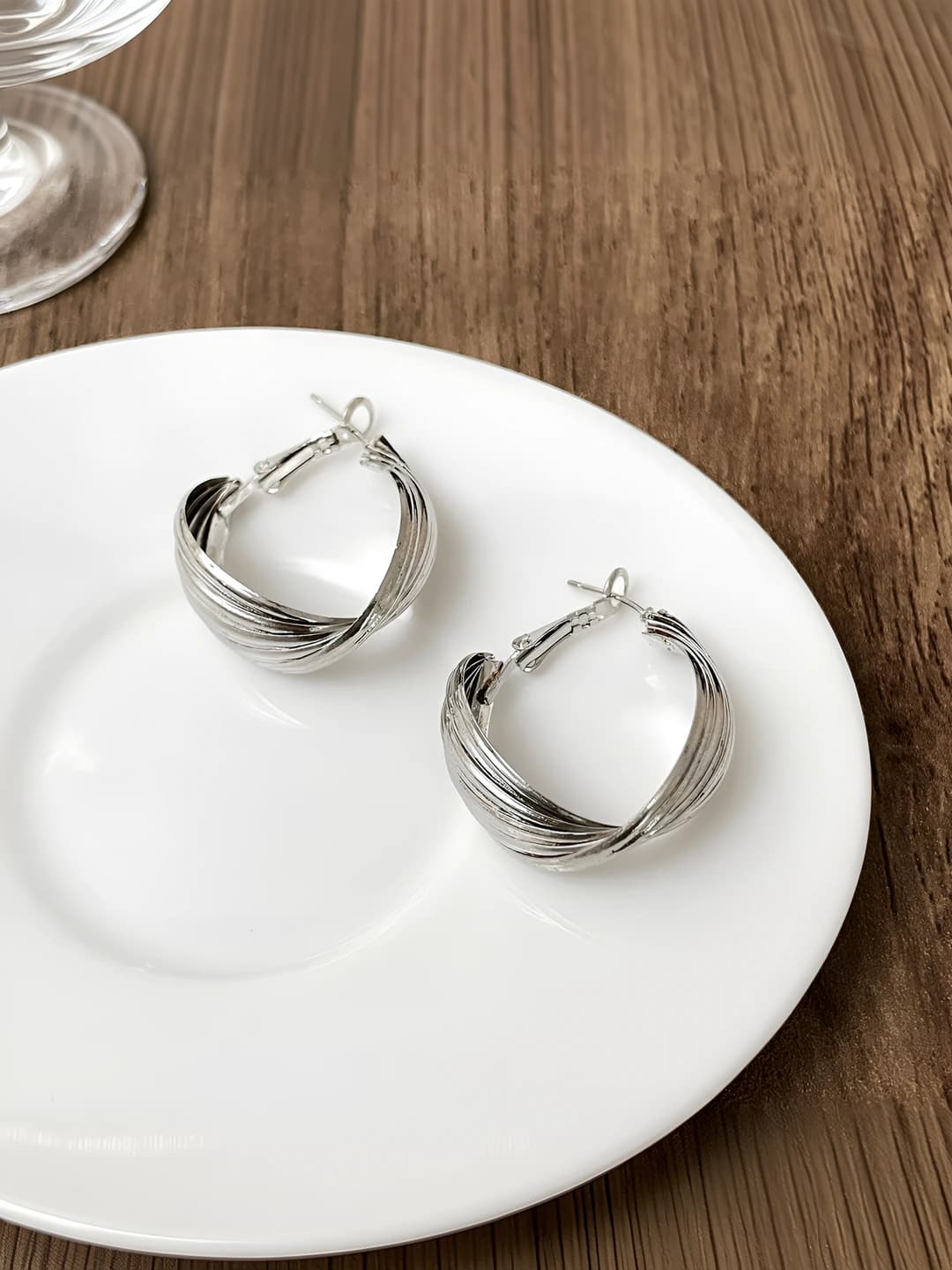 1# Silver multi-layer circle hoop