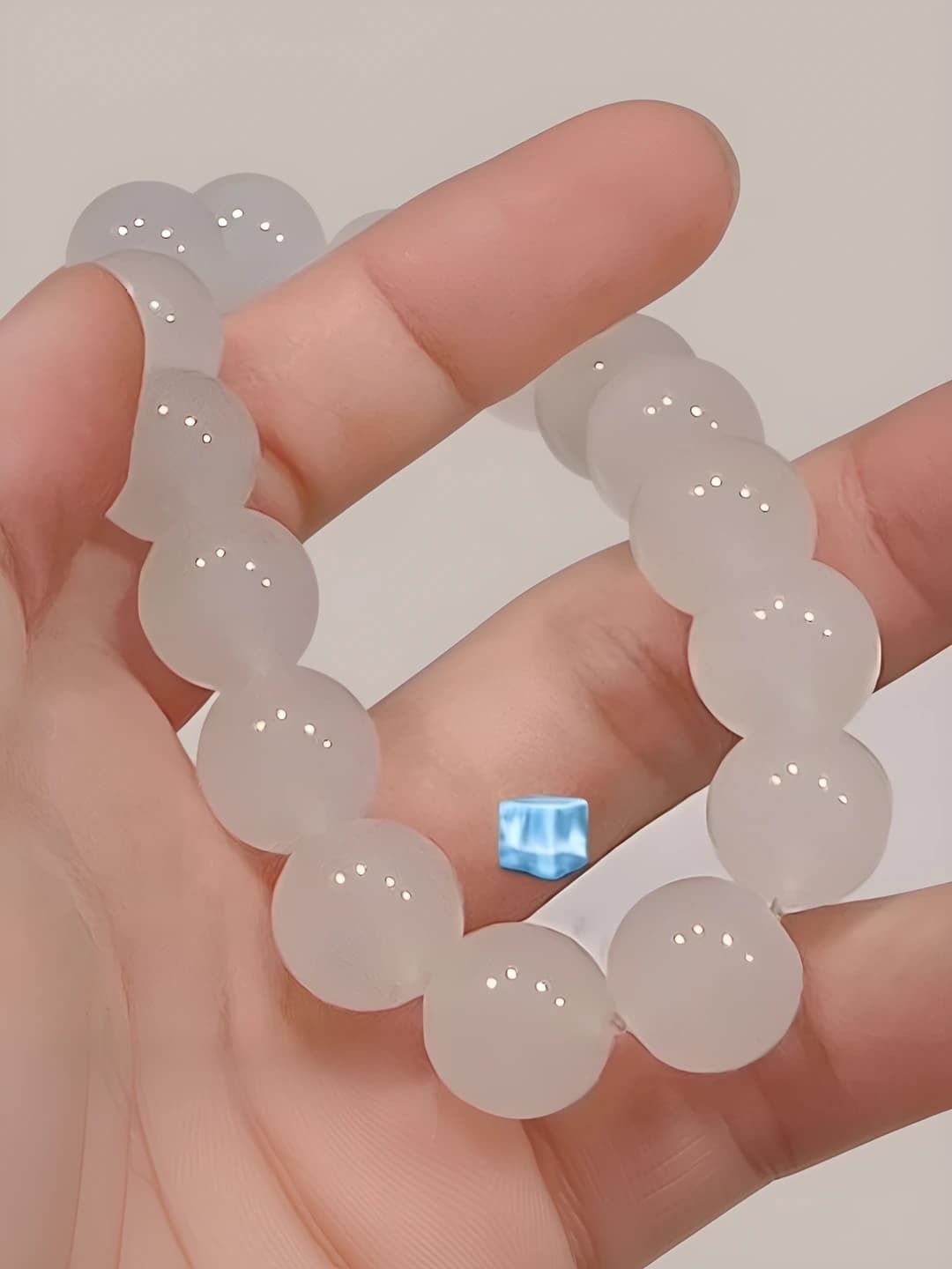 12MM прозрачный белый стекло бусы