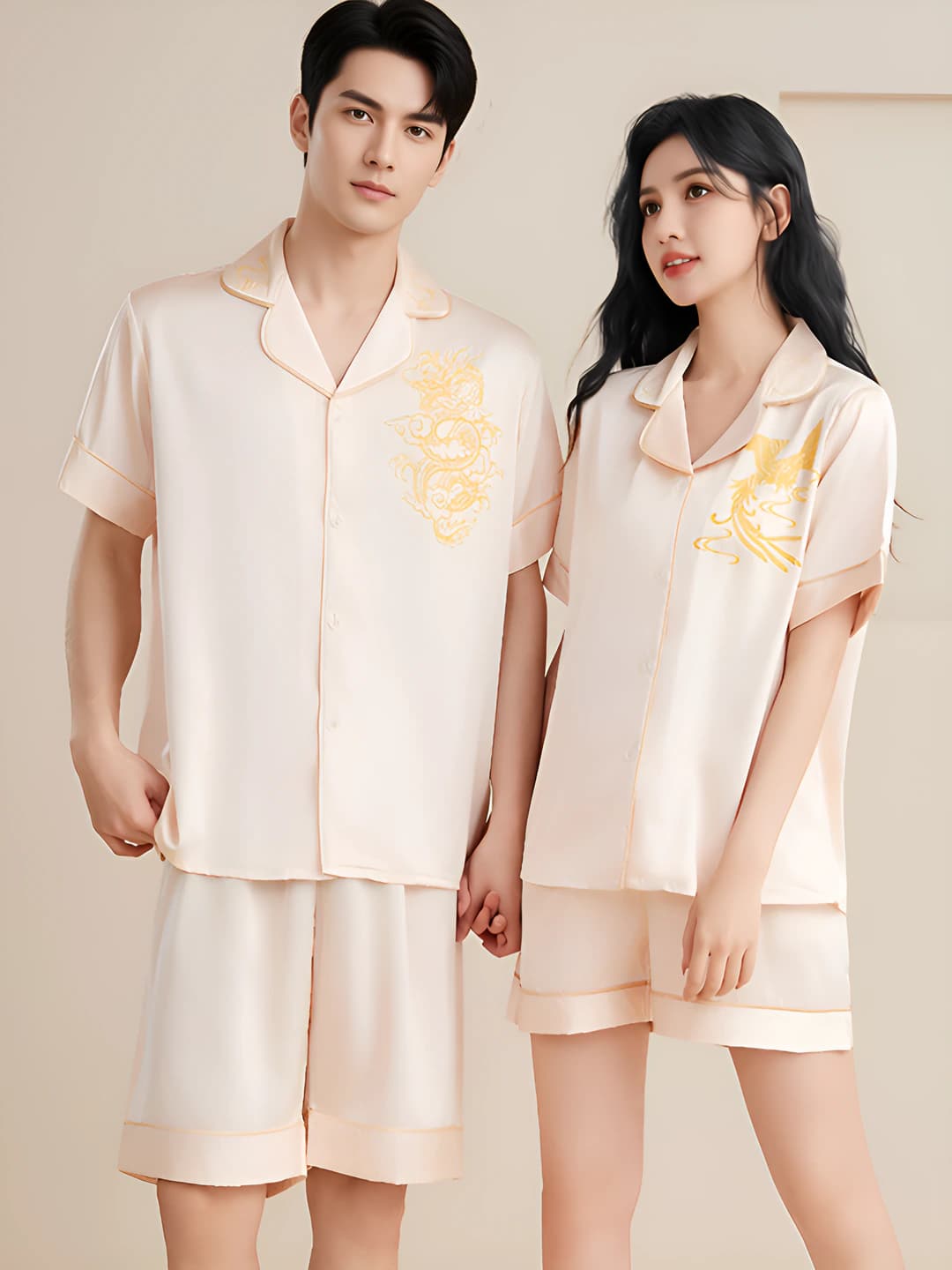 Ayollar uchun qisqa yengli shorts - Shampan (1 ta)