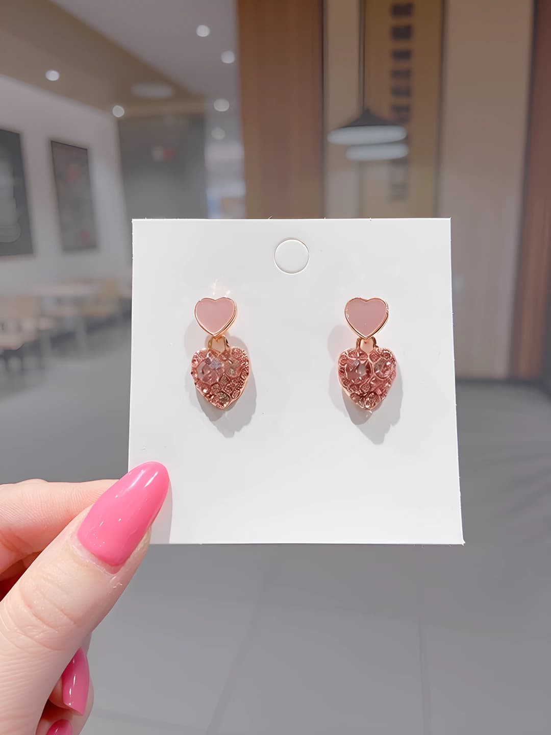 Pink heart, diamond