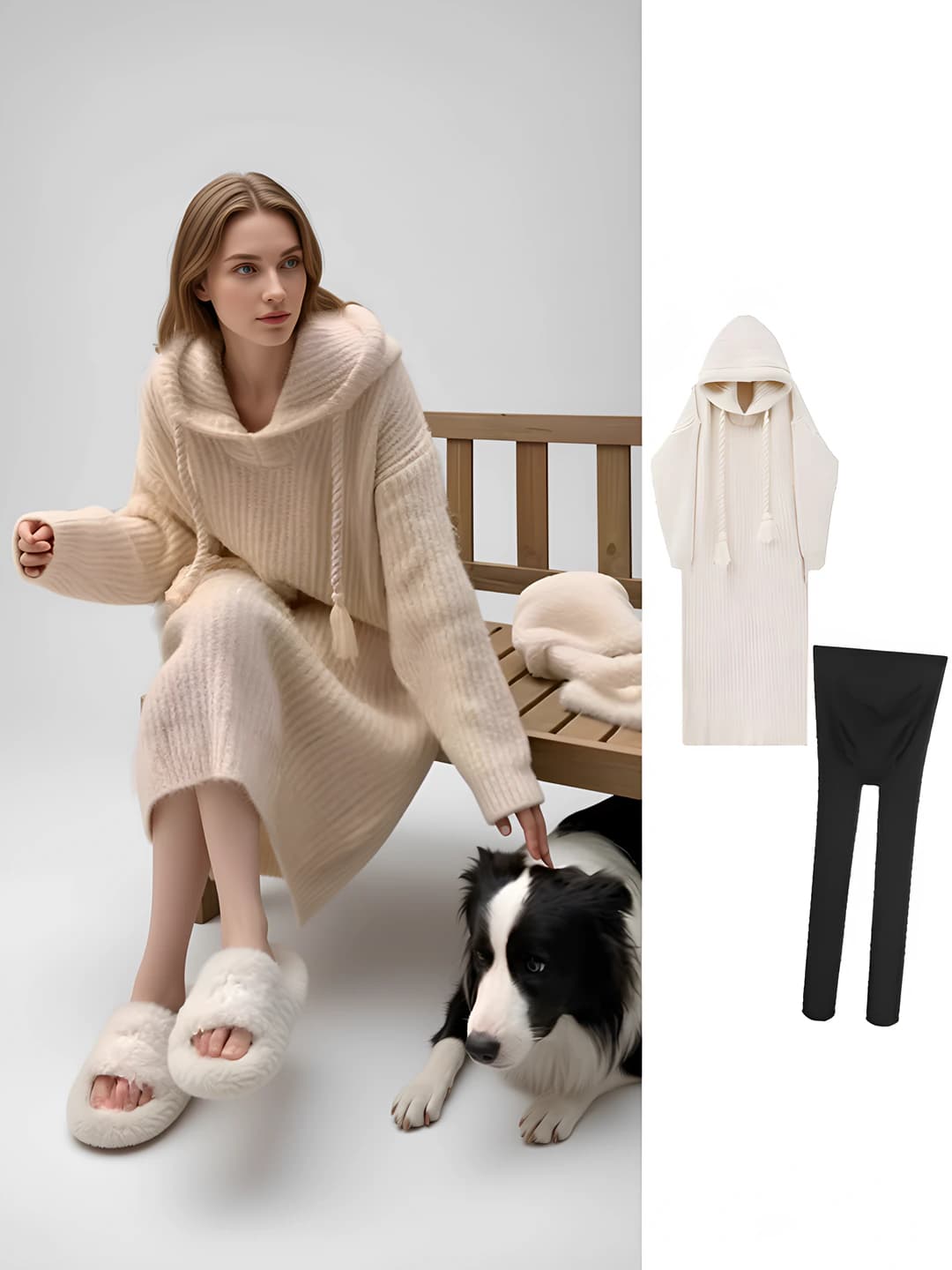 Women's 2026 winter sweatshirt and long skirt set, short sleeves, polyester, casual style