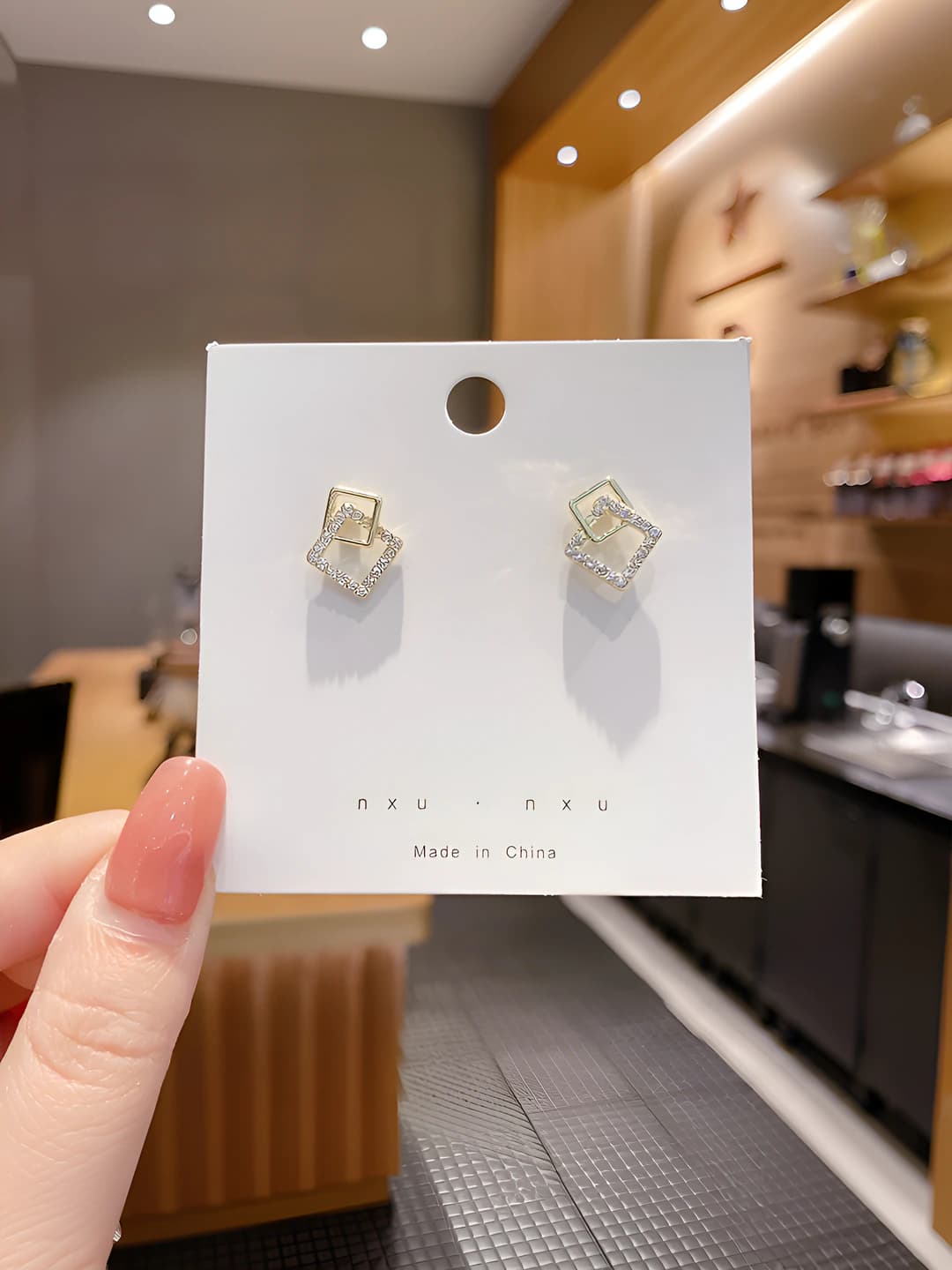 1# Square geometric earrings