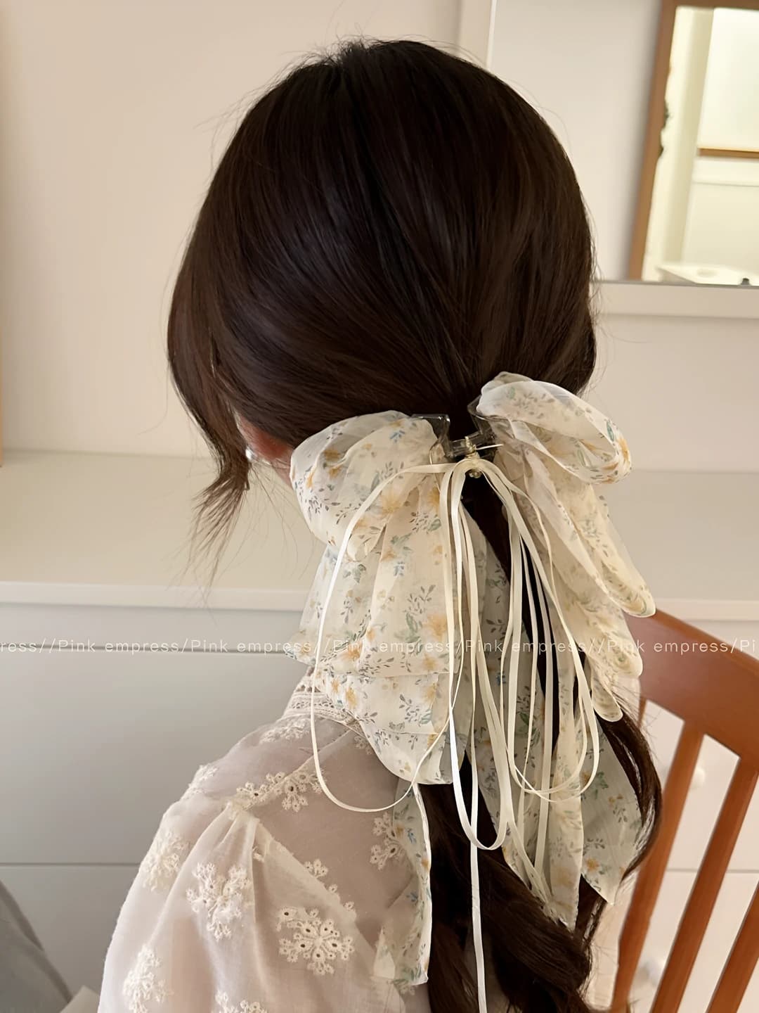 2# Yellow floral clip ~4 cm, ribbon ~30 cm