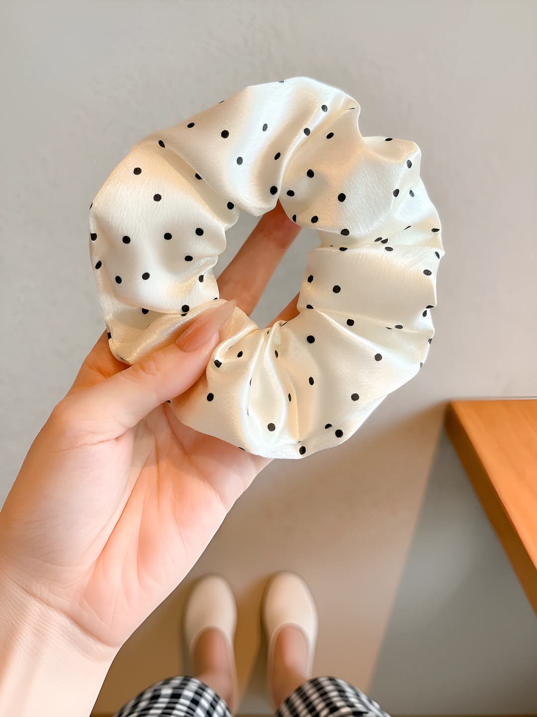 5# White polka dot-12cm