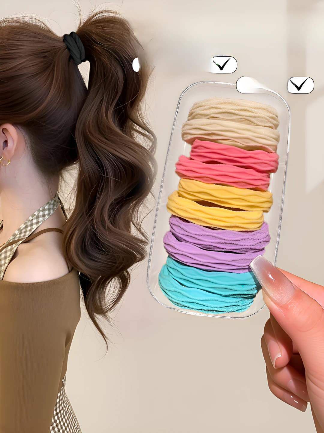 Multicolour hair ties 10 pcs