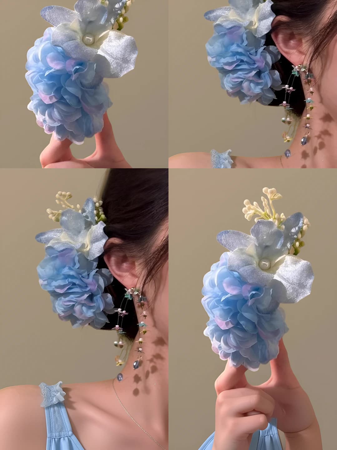 Women's hair clips and combs with floral pattern, 2026, for side bangs