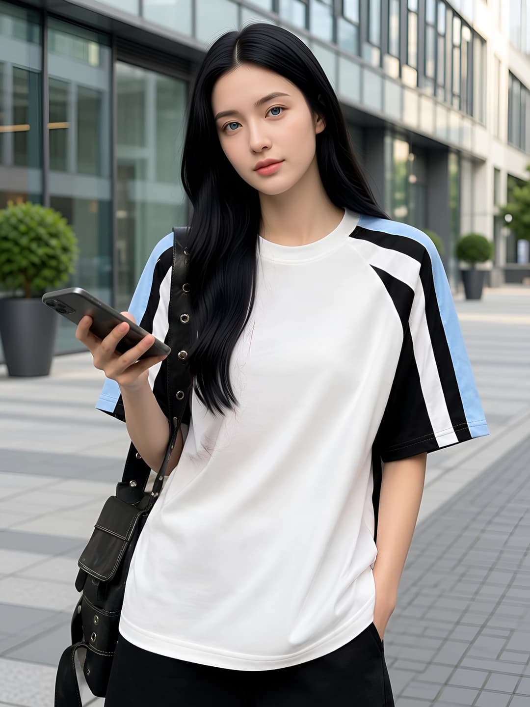 Women's short-sleeve t-shirt, pure cotton, loose fit, crew neck, sports and casual style