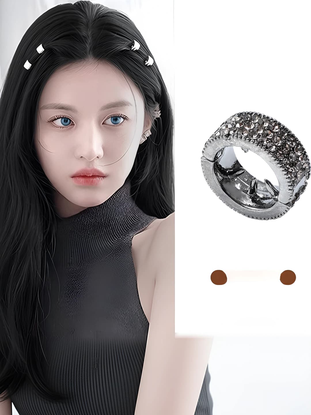 2# Gunmetal black clip ~2 cm
