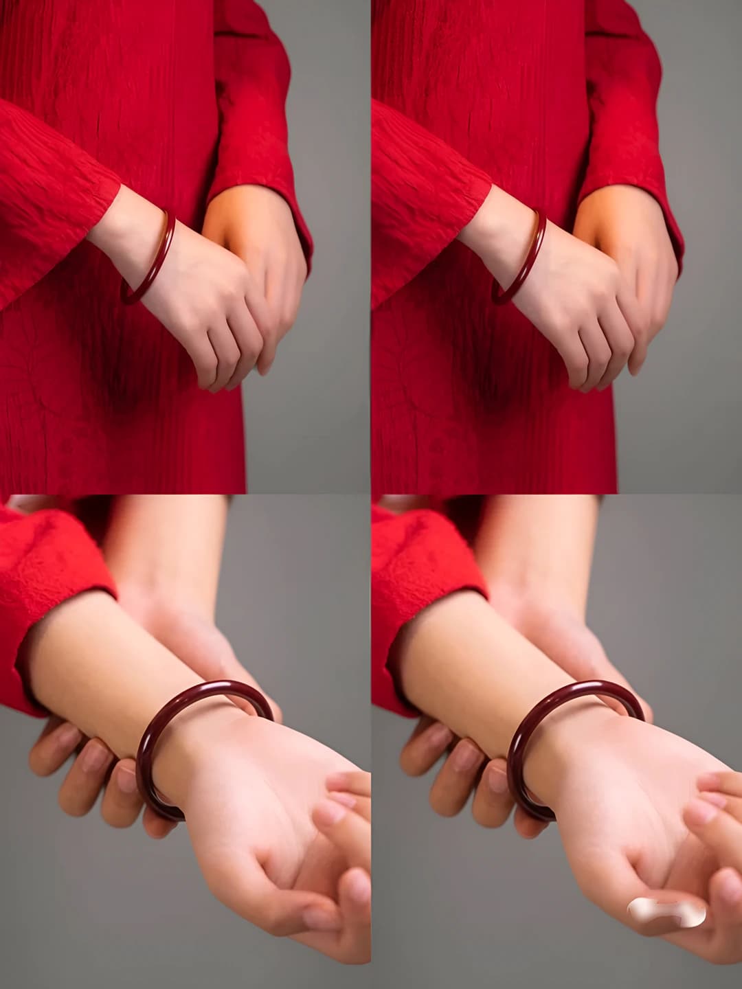 Chunky bangle, Cinnabar Red, 58mm
