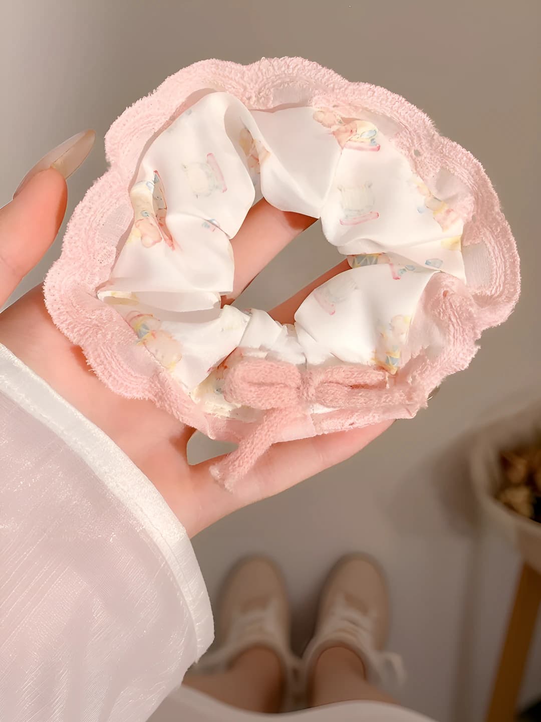 1# Бант, розовый, 10 см
