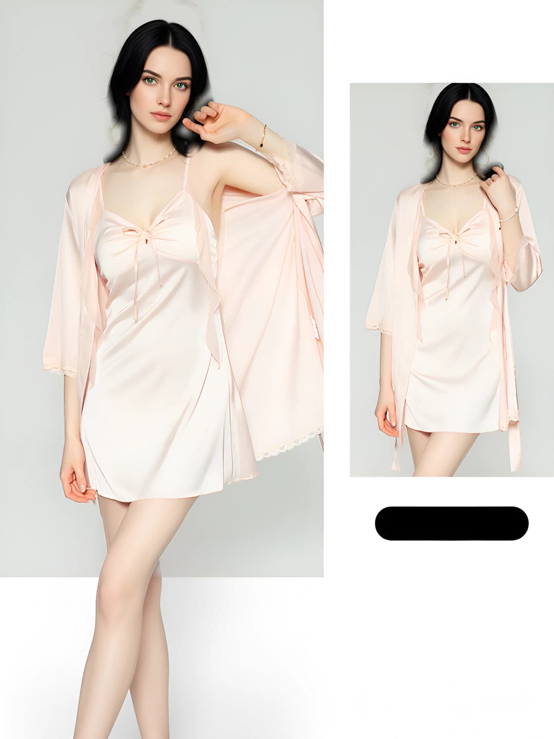 3957 Light pink (robe + belt)