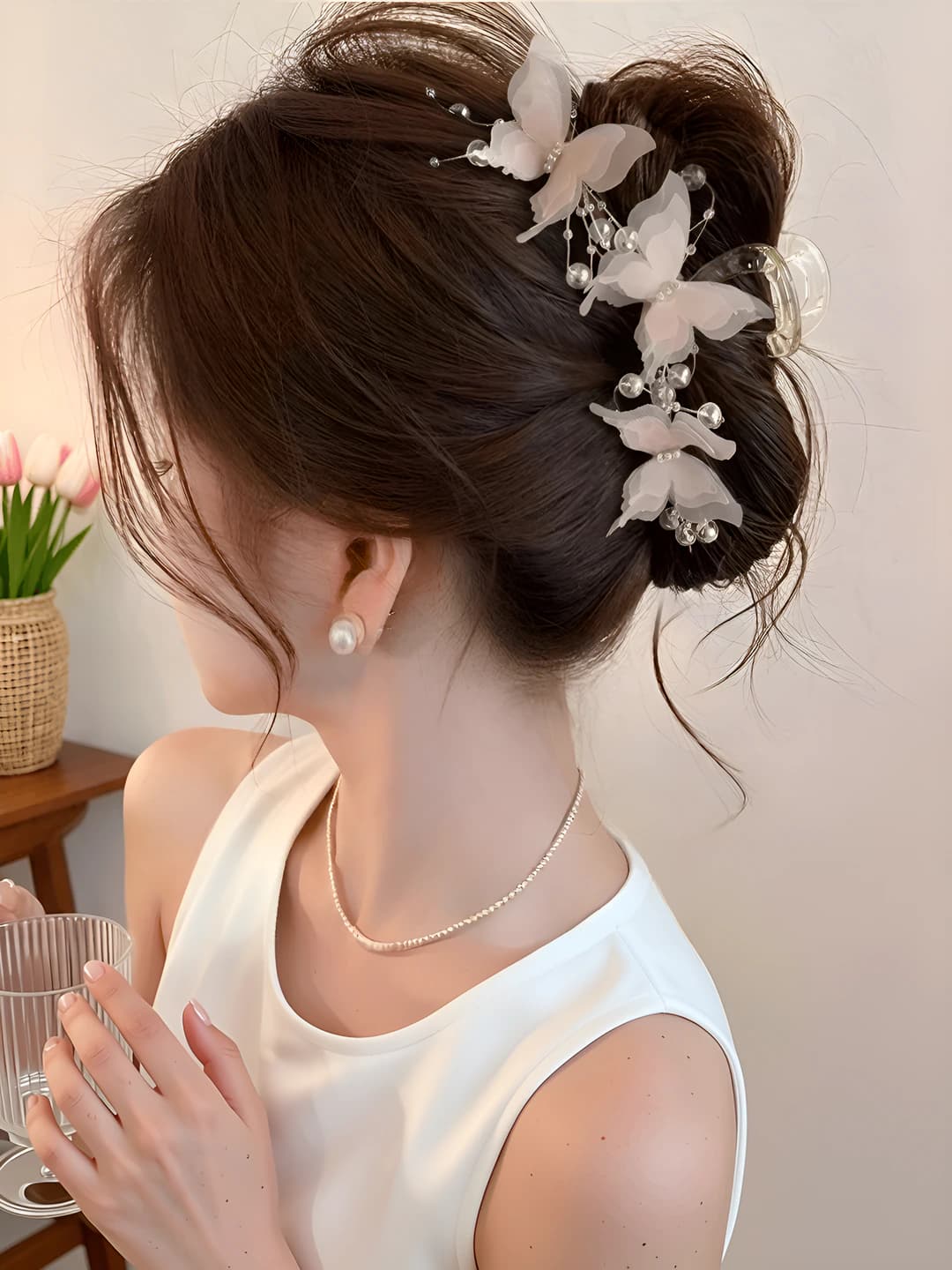 1# Оранжево-розовый бабочка 13cm