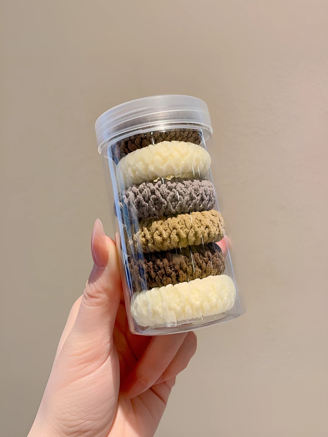 Бело-кофейный, 6 шт, 4.5 см