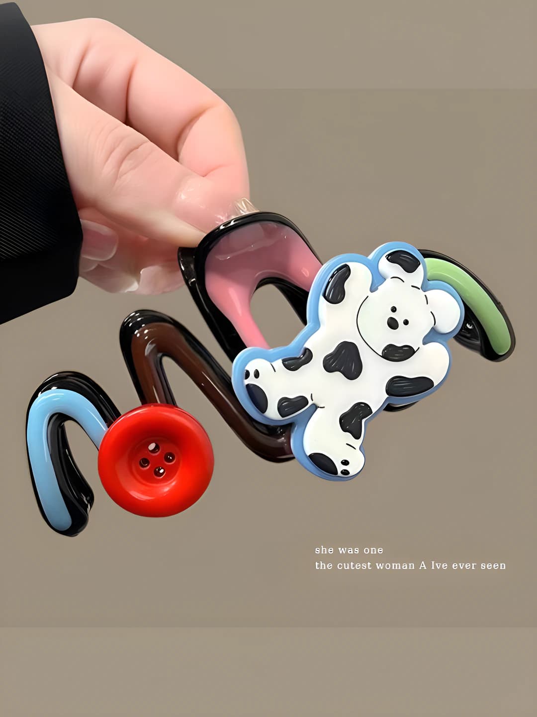 Button puppy clip approx 10.5 cm