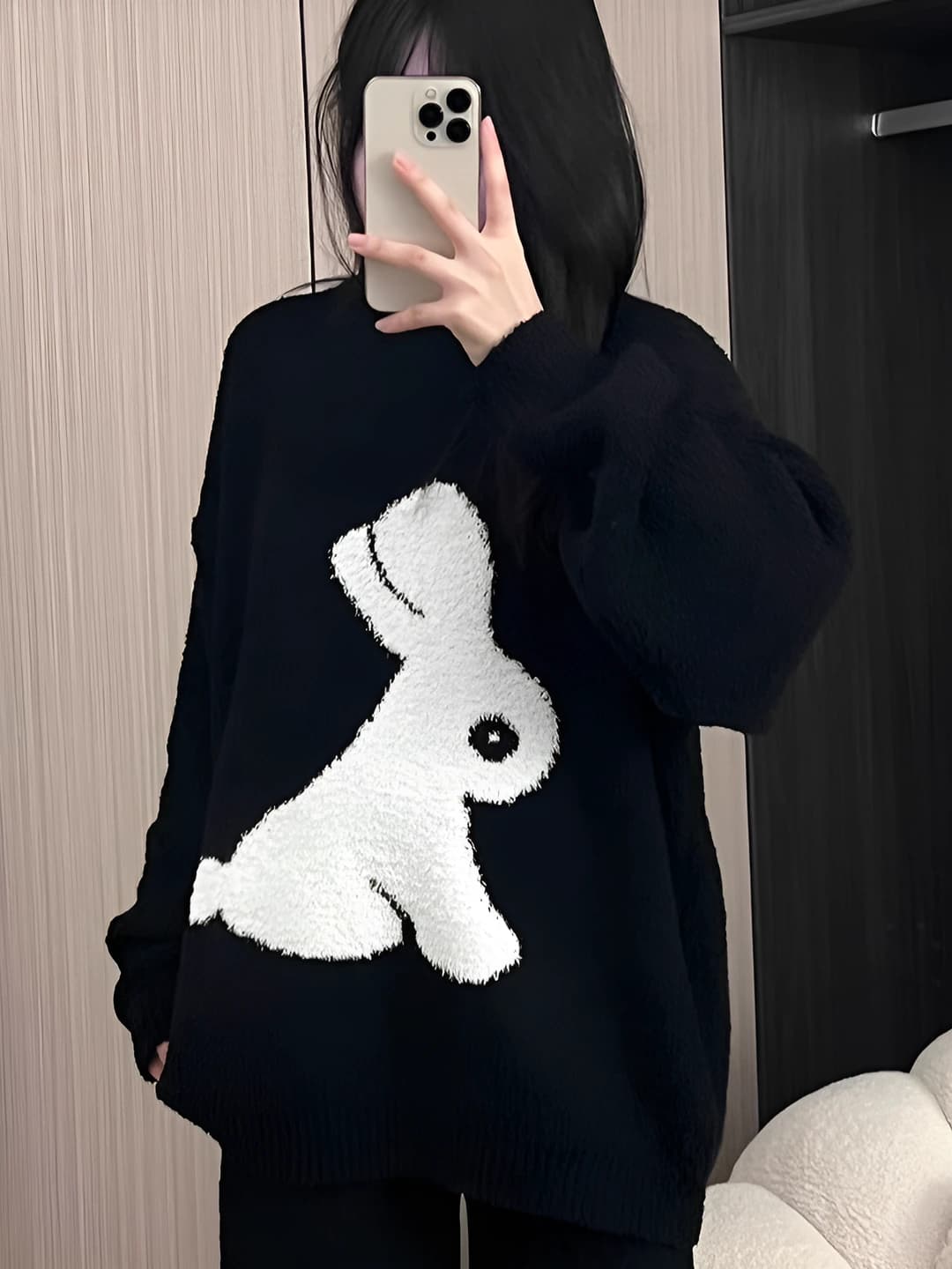 Women's coral fleece pajama set: fleece-lined, thickened, crew neck, long sleeve, trousers, winter, cartoon style