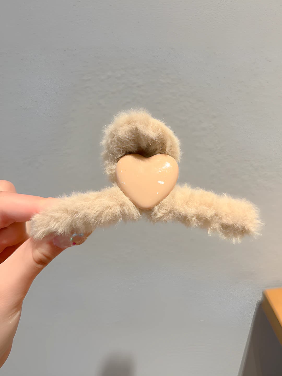 Beige-coffee heart, 11 cm