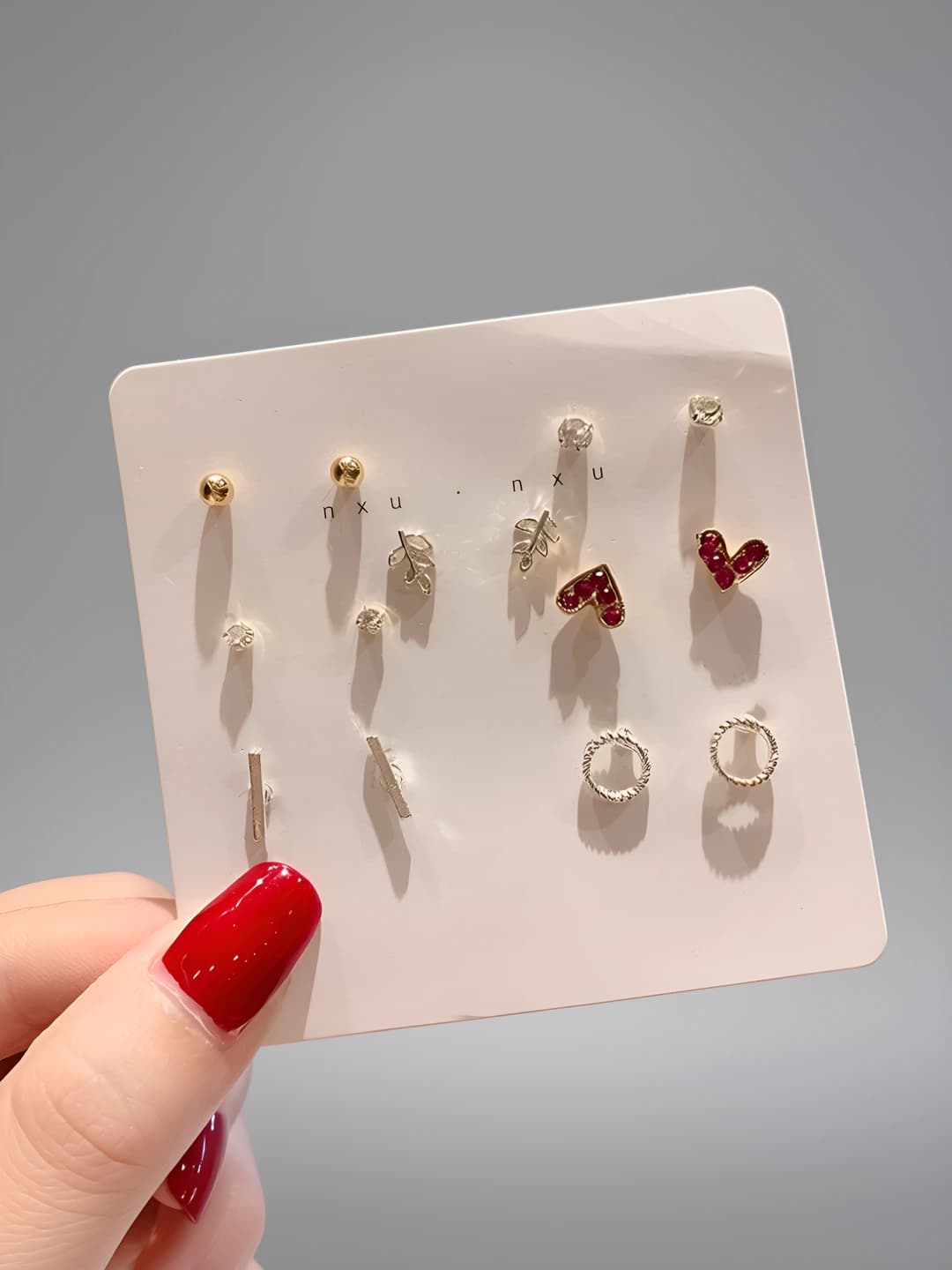 6# Wine red heart (7-piece set)