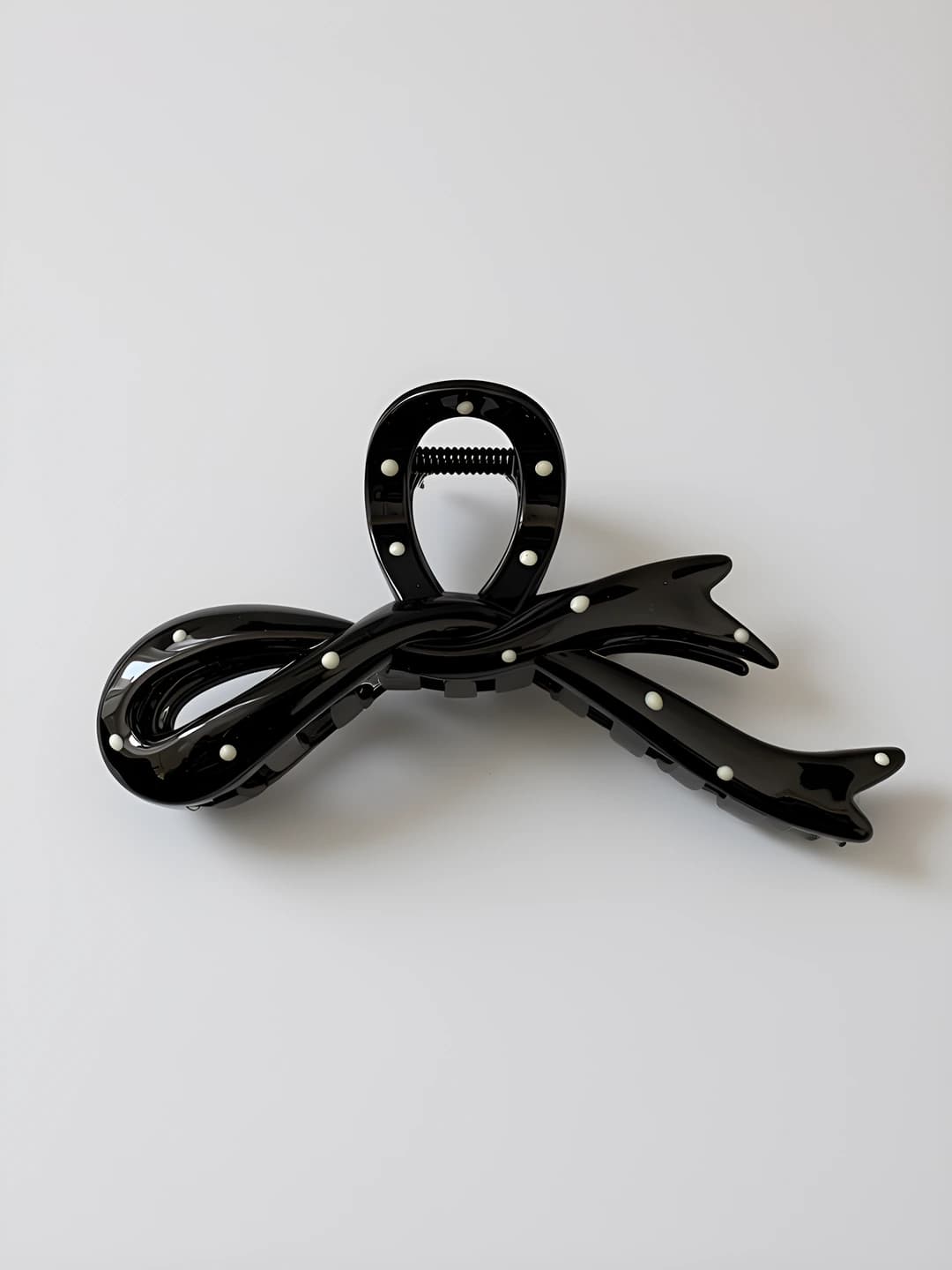 Black with white dots ribbons 11 cm