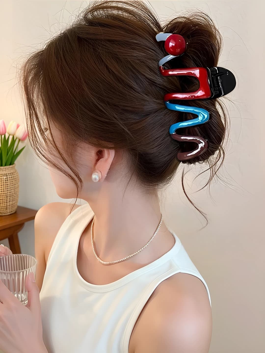 14# Красный жемчуг контрастный зажим 11cm