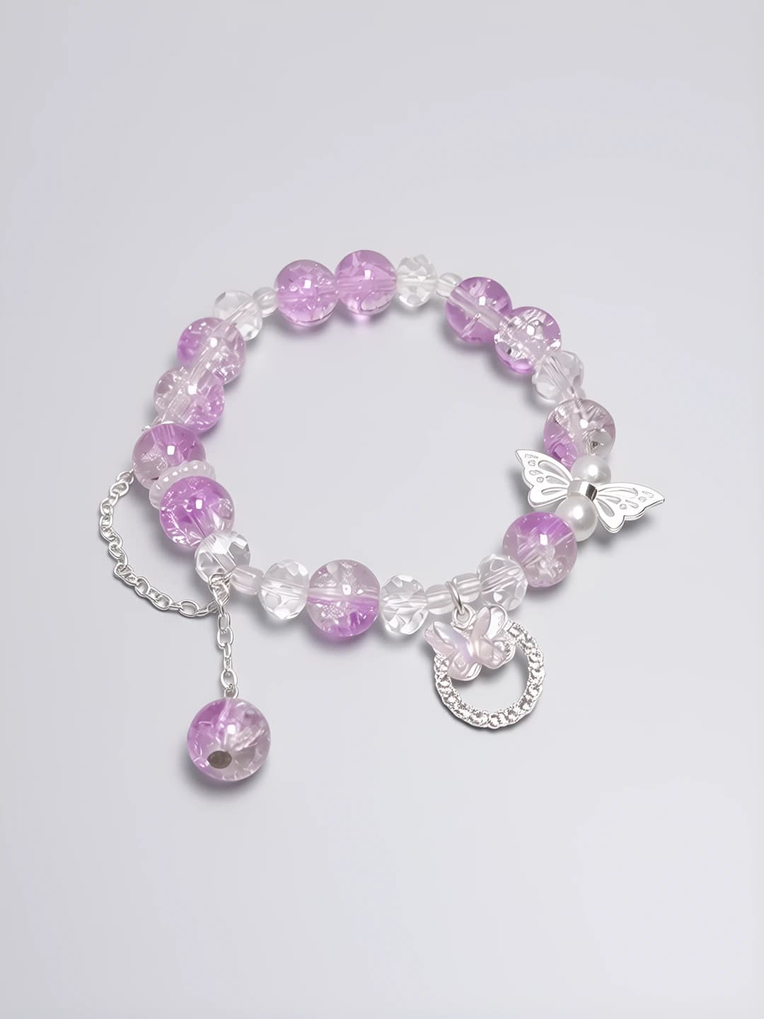 Crystal butterfly bracelet purple