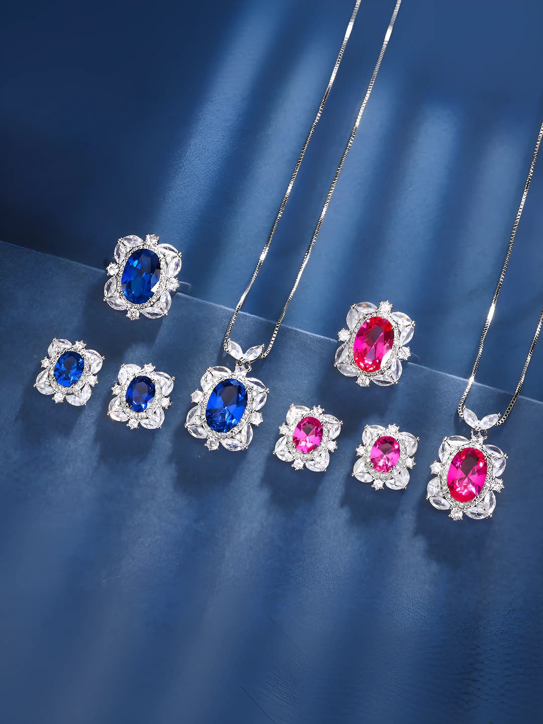 Women's gold-plated brass jewelry set: geometric pattern, simulated gemstones, 8*12-6*8