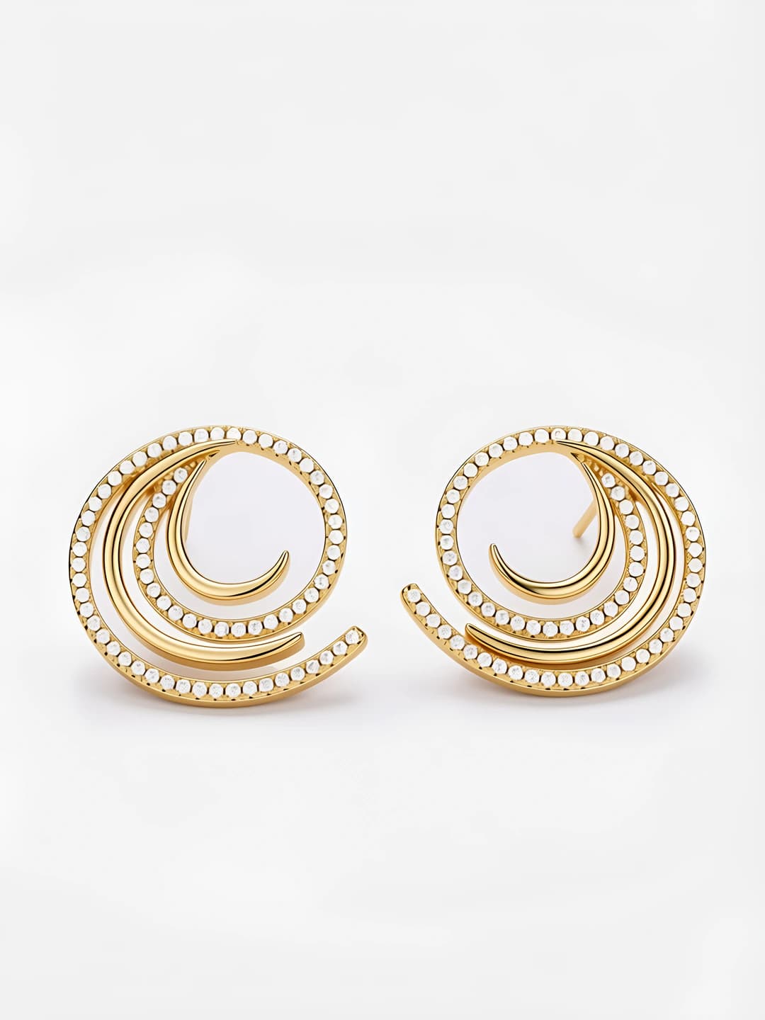 Women's Chanel style earrings with zircon in moon and star shape