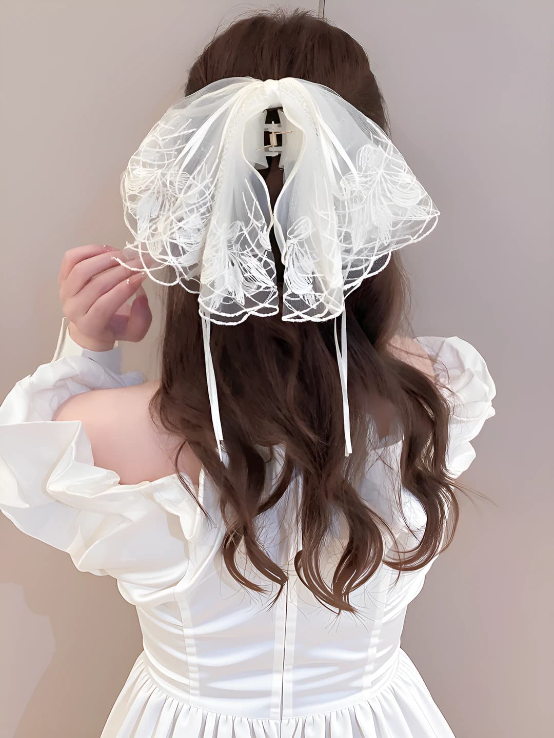 Hair clip, embroidered variant