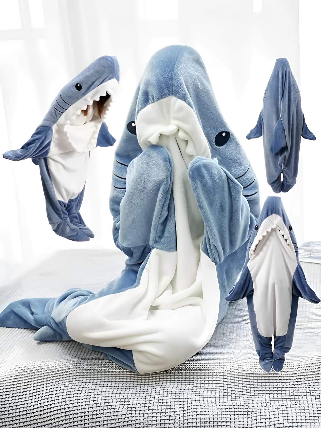 Grey-blue shark sleeping bag