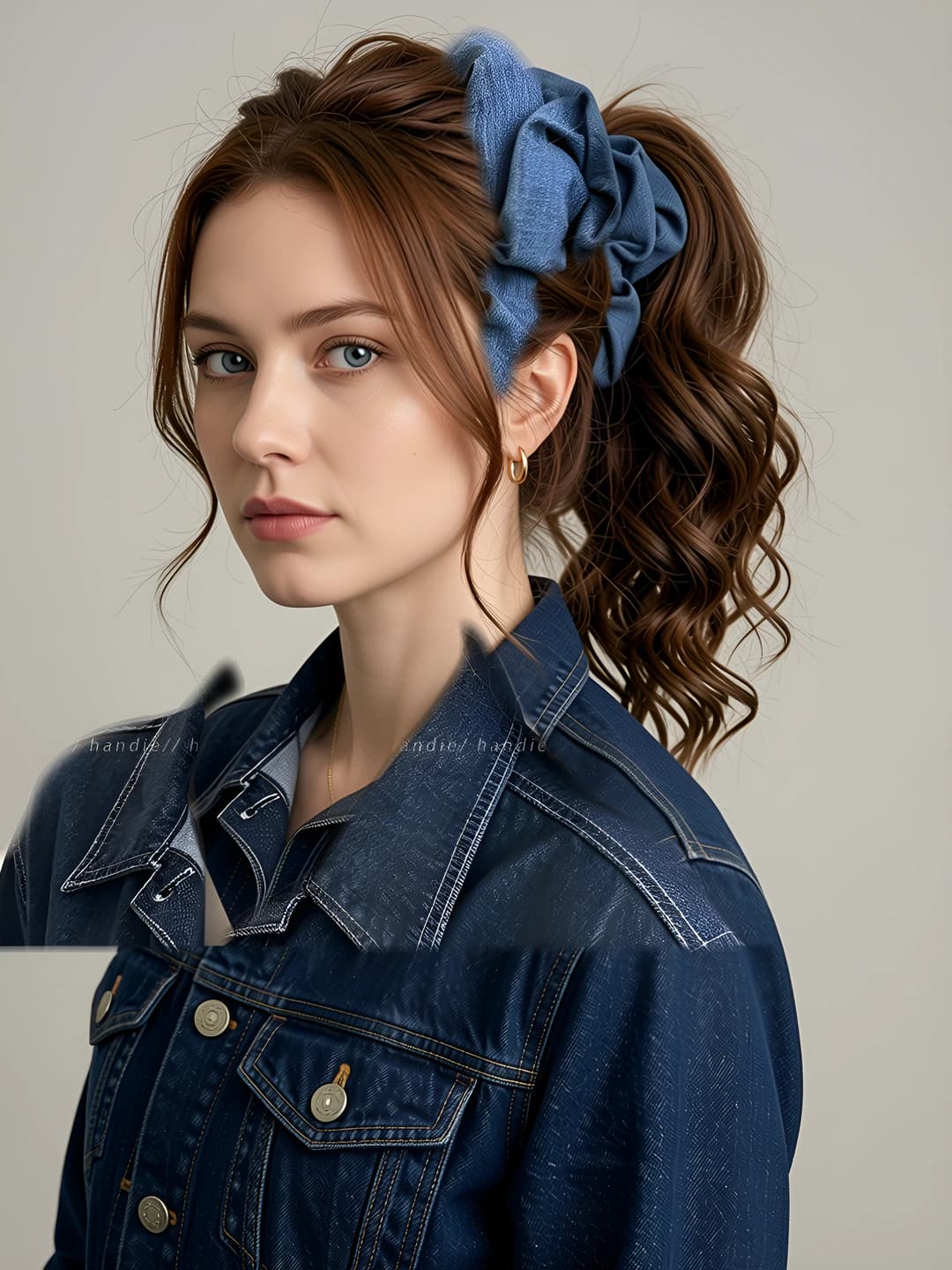 1# Navy denim clip ~12.5 cm