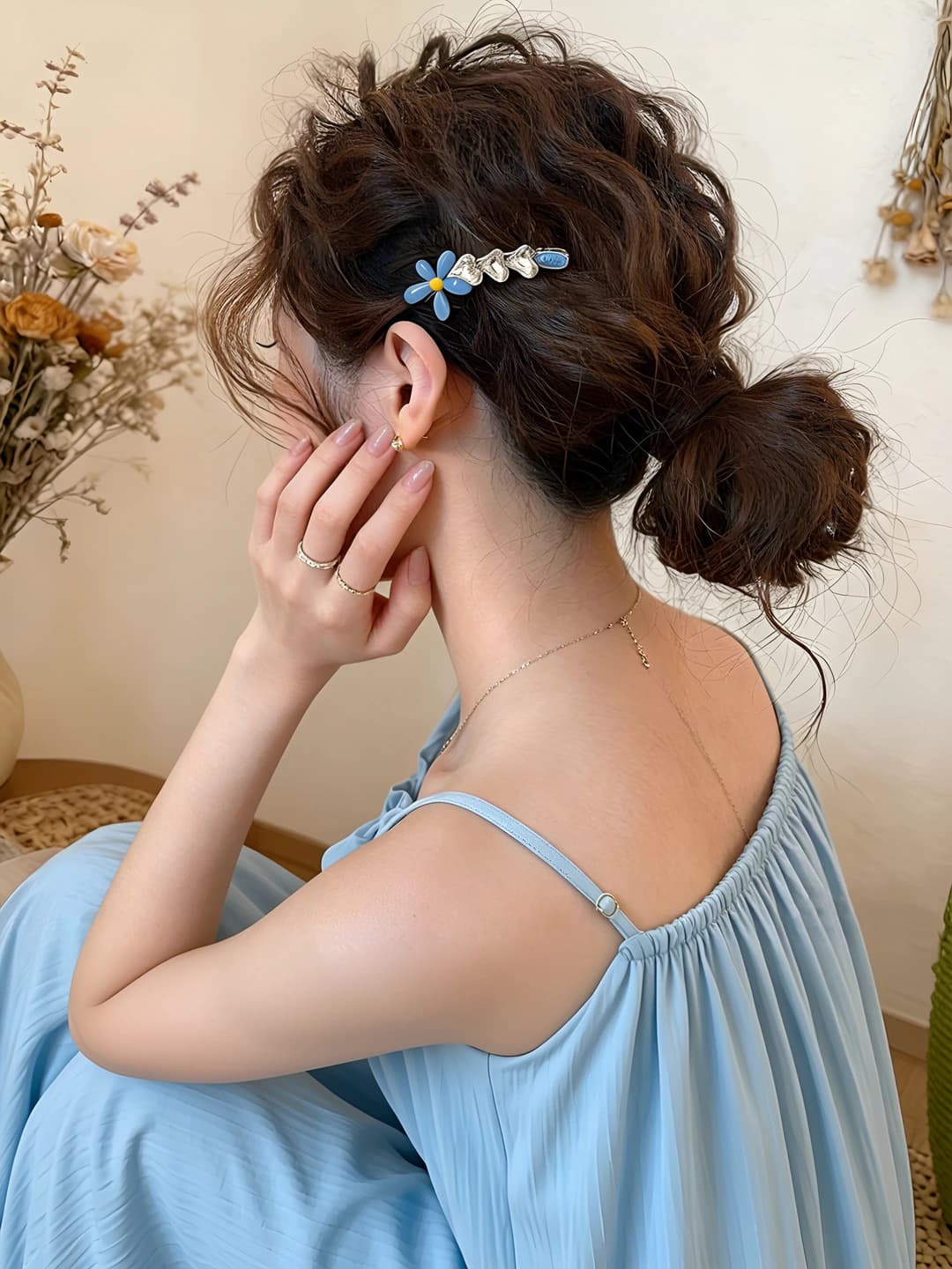 Blue flowers, 6.5 cm