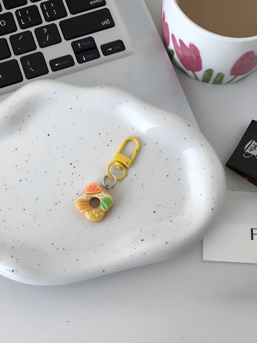 Orange donut keychain