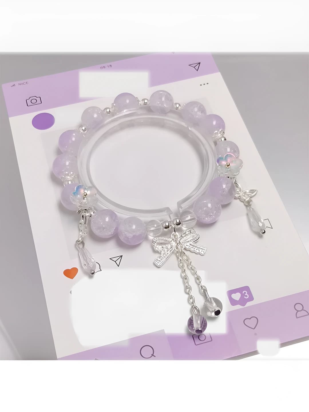 Tassel crystal butterfly purple