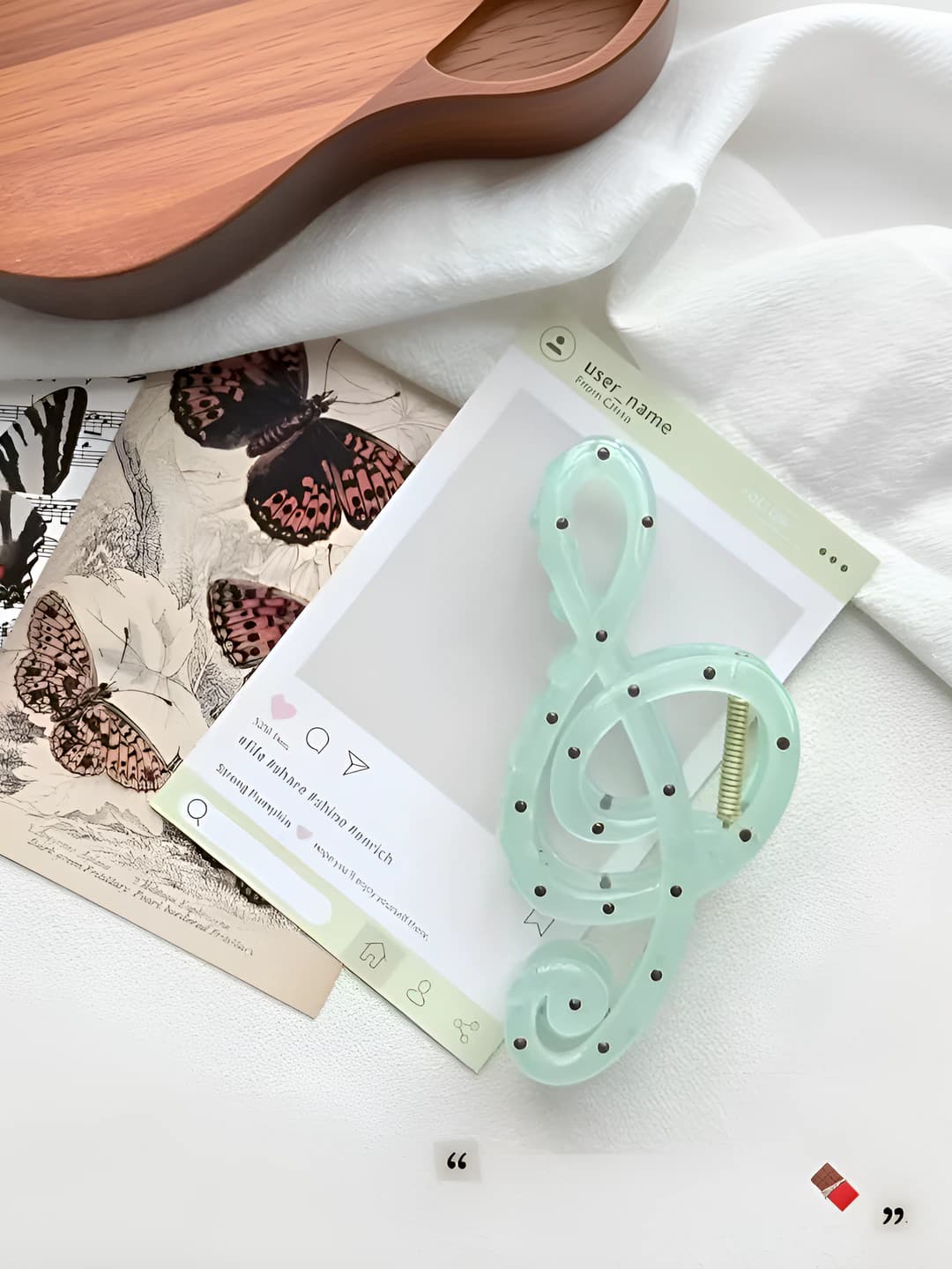 Mint green note clip