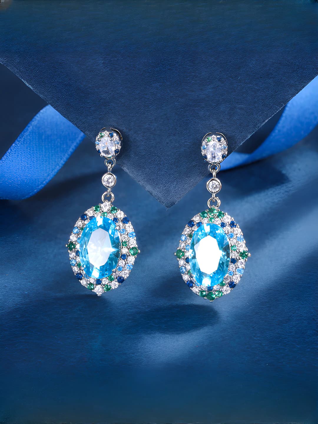Zircon aquamarine earrings