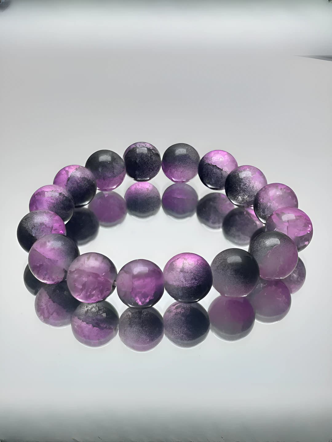 S301-12MM Black-purple ice crack bracelet #SZ1206